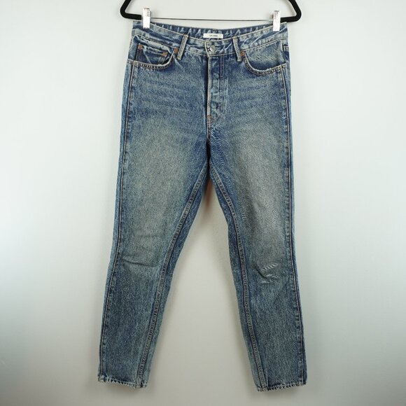 GRLFRND Karolina Ride It Tapered Leg High Rise Button Fly‎ Jeans Size 28 - Picture 1 of 12